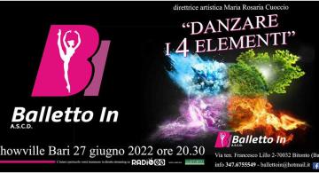 Danzare i 4 elementi, questa sera in diretta dal Teatro Showville di Bari
