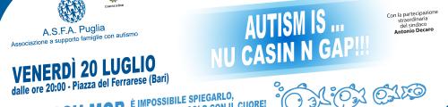 Autism is Nu casin n gap: il 20 luglio alle 20, l’evento in piazza Ferrarese per spiegare l’autismo