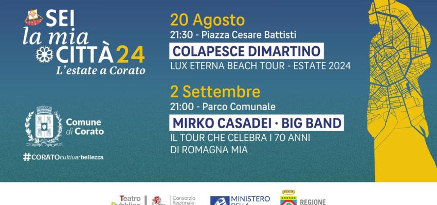 Corato: “Sei la mia Città”, il programma di eventi dell'agosto Coratino