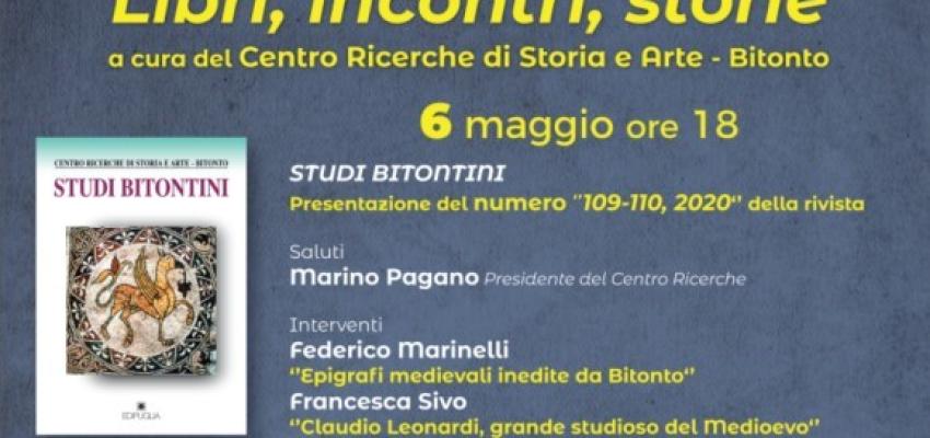 “Di Venerdì”. Si presenta il nuovo numero della storica rivista 'Studi Bitontini'