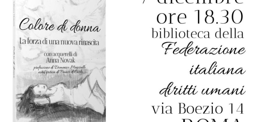 A Roma la presentazione del libro 'Colore di donna' di Liliana Manetti