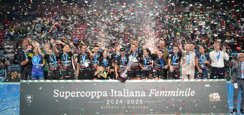 la Supercoppa italiana va al Bitonto C5, grande secondo tempo per le ragazze di Marzuoli contro un buon Tiki Taka